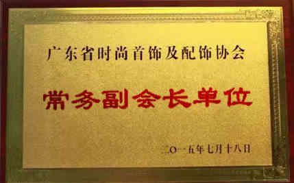 2015年7月 当选广东省时尚首饰及配饰协会常务副会长
